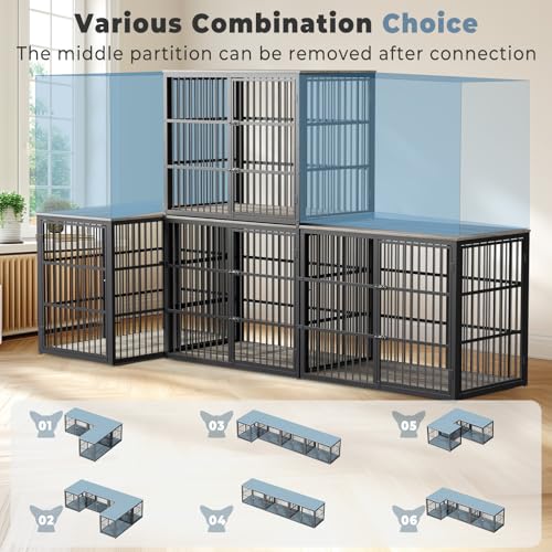 Lyromix Animal Cage in 47.2"L x 29.1"W x 37.6"H, Ancient gray