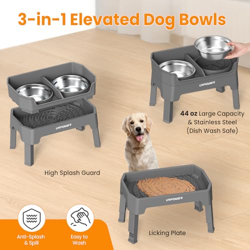 URPOWER Pet Feeder in Large, Grey