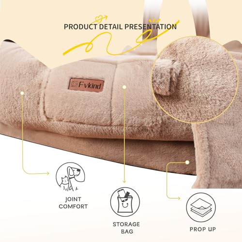 Fvkind Pet Bed Mat in 70"L×33"W×12"Th, Khaki