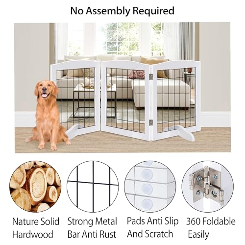 LZRS Temporary Gate in 30"Height-3 Panel, White