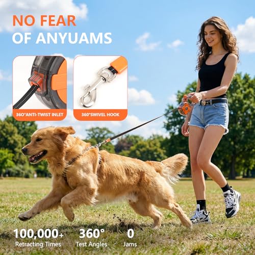 XlyCrtve Leash in 13 Feet, Orange