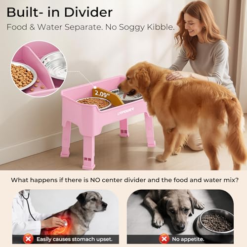 URPOWER Pet Feeder in Medium, Pink