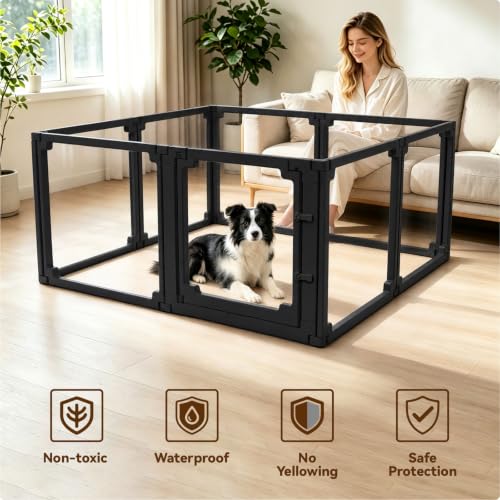 EVOTAILS Pet Playpen in 24", Black