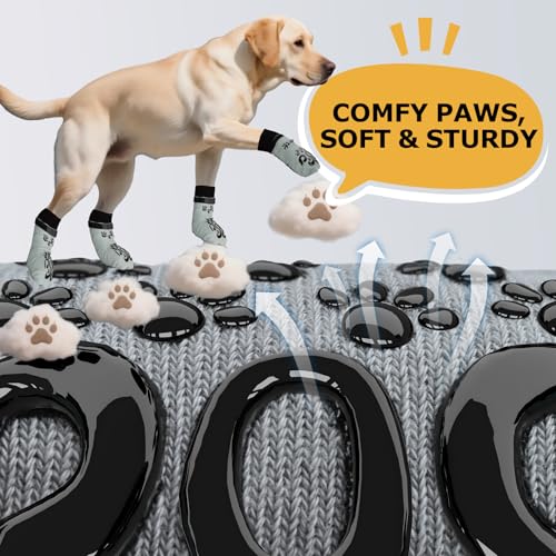 ROUWINNE Paw Hoof Protector in XS(Pack of 4), Light Grey and Black