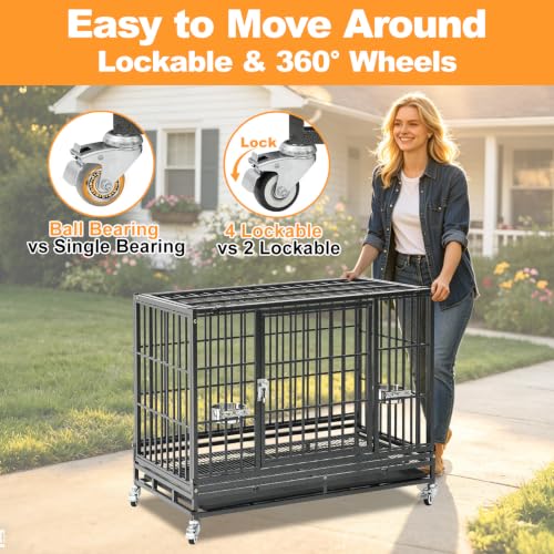 Homey Pet Animal Cage in 36.6"L x 22.4"W x 29.1"H, Black