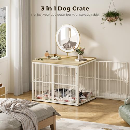 Lyromix Animal Cage in 43.3"L x 29.9"W x 33.1"H, Natural Beech