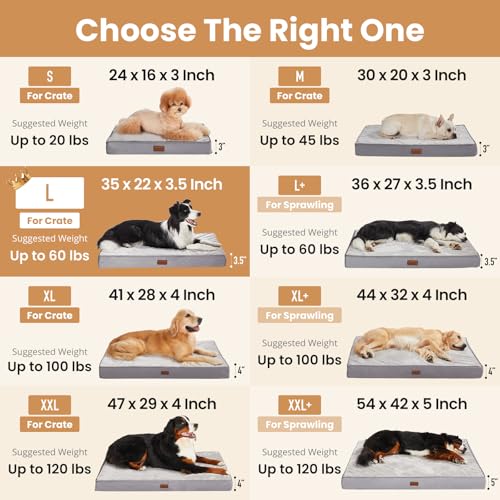 OhGeni Pet Bed Mat in 35" x 22" x 3.5" (For Crate), 01-Gray