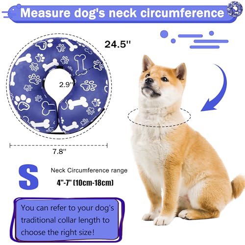 Cneo Animal Recovery Collar Cone in S（neck 4"-7"）, Darkblue
