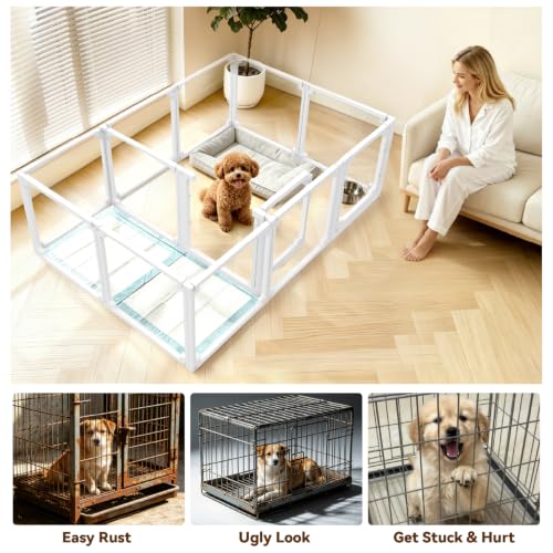 EVOTAILS Pet Playpen in 24", White