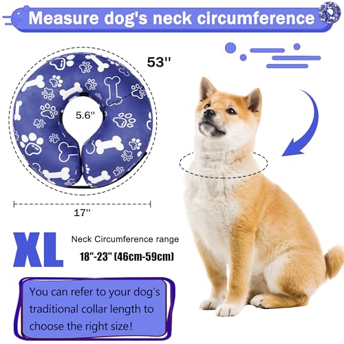 Cneo Animal Recovery Collar Cone in XL（neck 18"-23"）, Darkblue