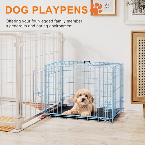 FDW Animal Cage in 24.0"L x 16.0"W x 19.0"H, Blue