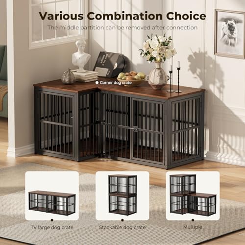 Lyromix Animal Cage in 33.1"L x 22.1"W x 26.0"H, Walnut