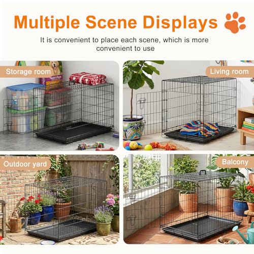 FDW Animal Cage in 36.0"L x 22.0"W x 24.0"H, Black