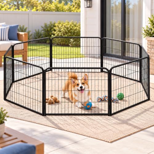 FDW Pet Playpen in 24 Inch, Black