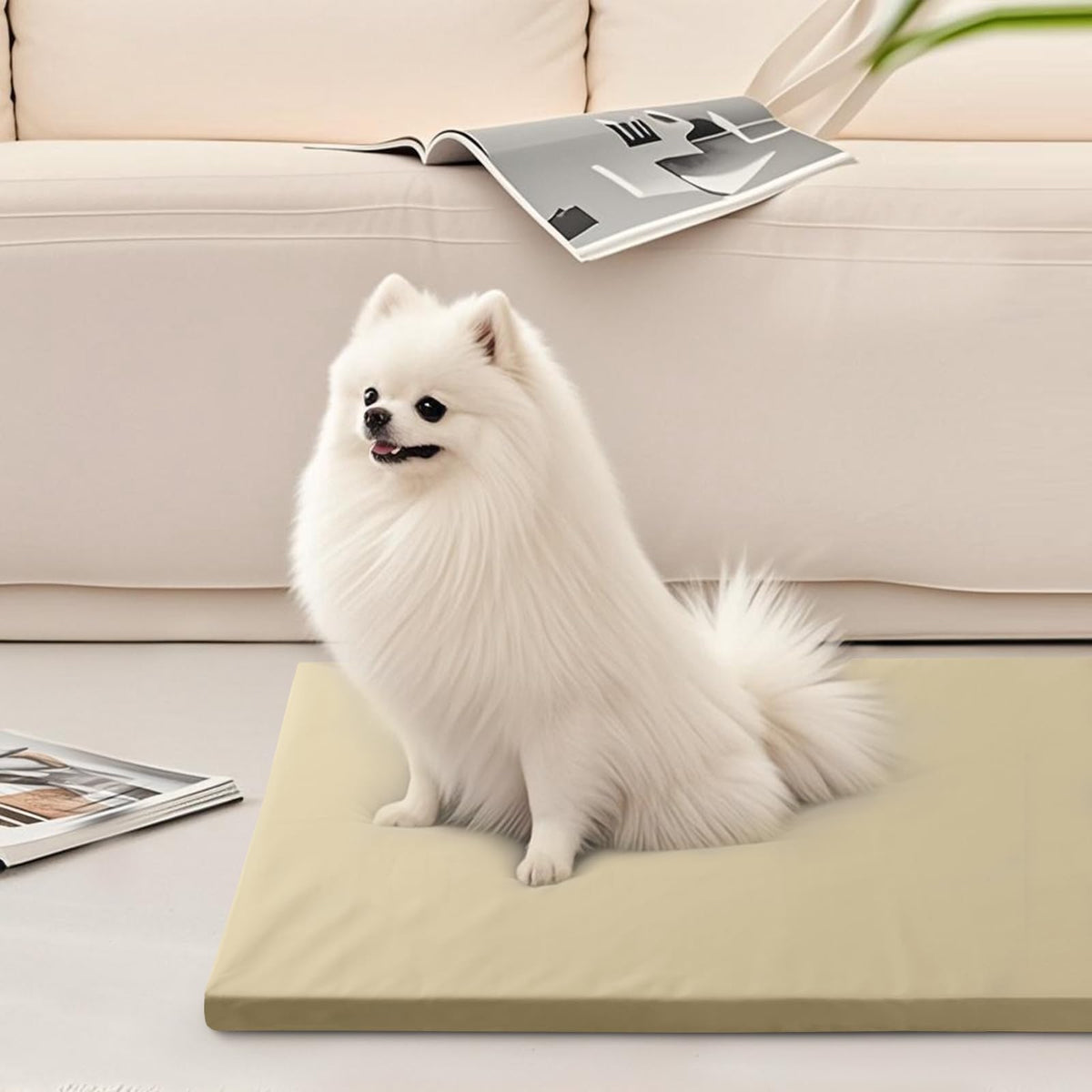 Liliowons Pet Bed Mat in 36"L x 23"W, Khaki