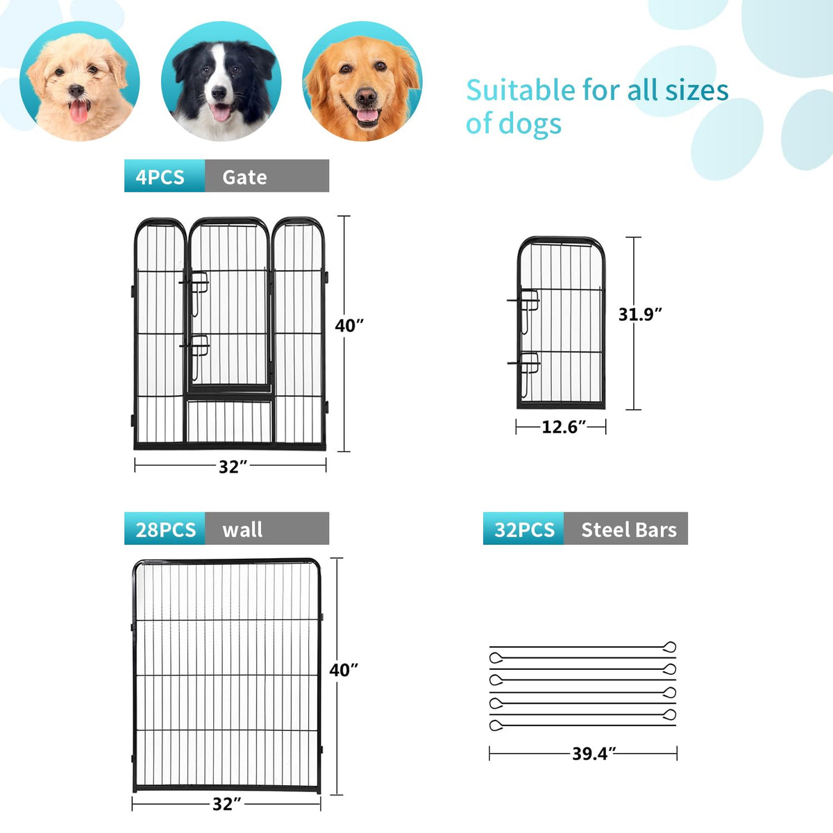 FDW Pet Playpen in Black