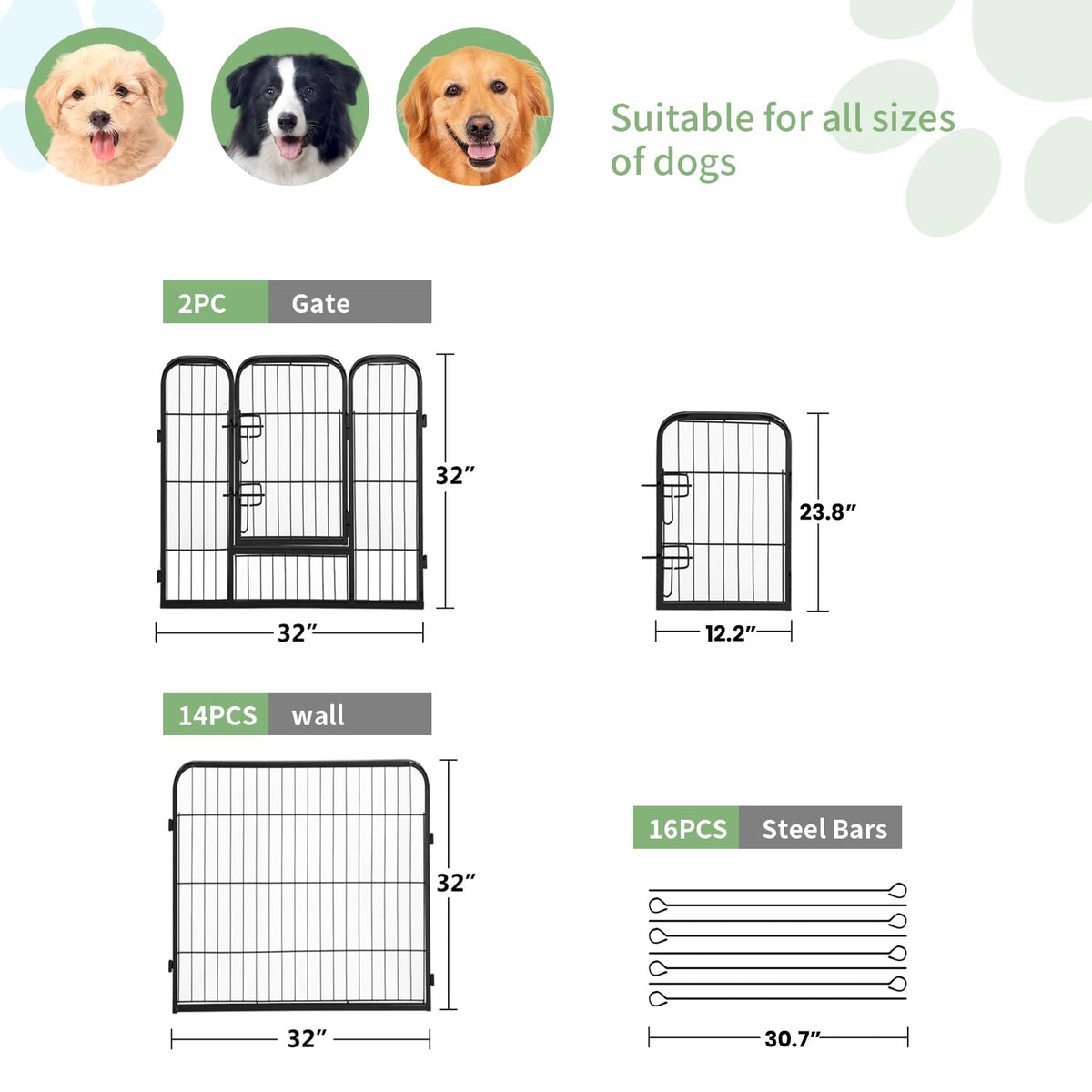 FDW Pet Playpen in Black