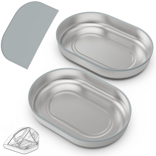 Baofum Pet Feeder in Silver Bowls
