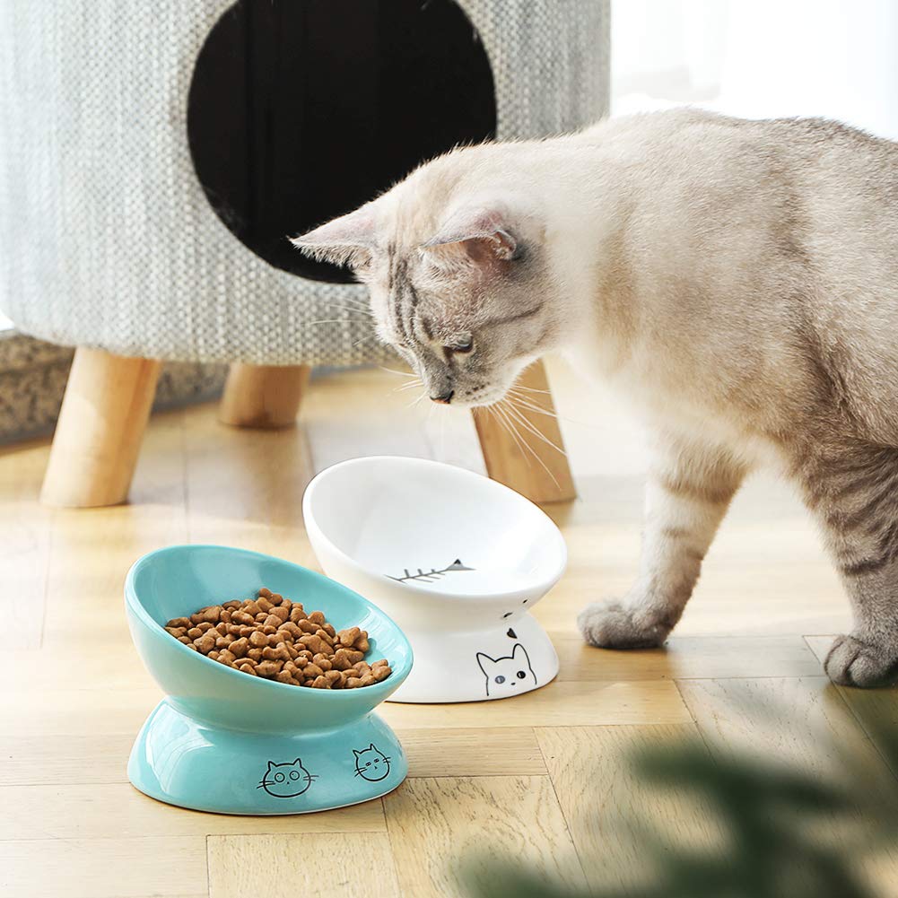 Sweejar Home Pet Feeder in 5 Inch, White