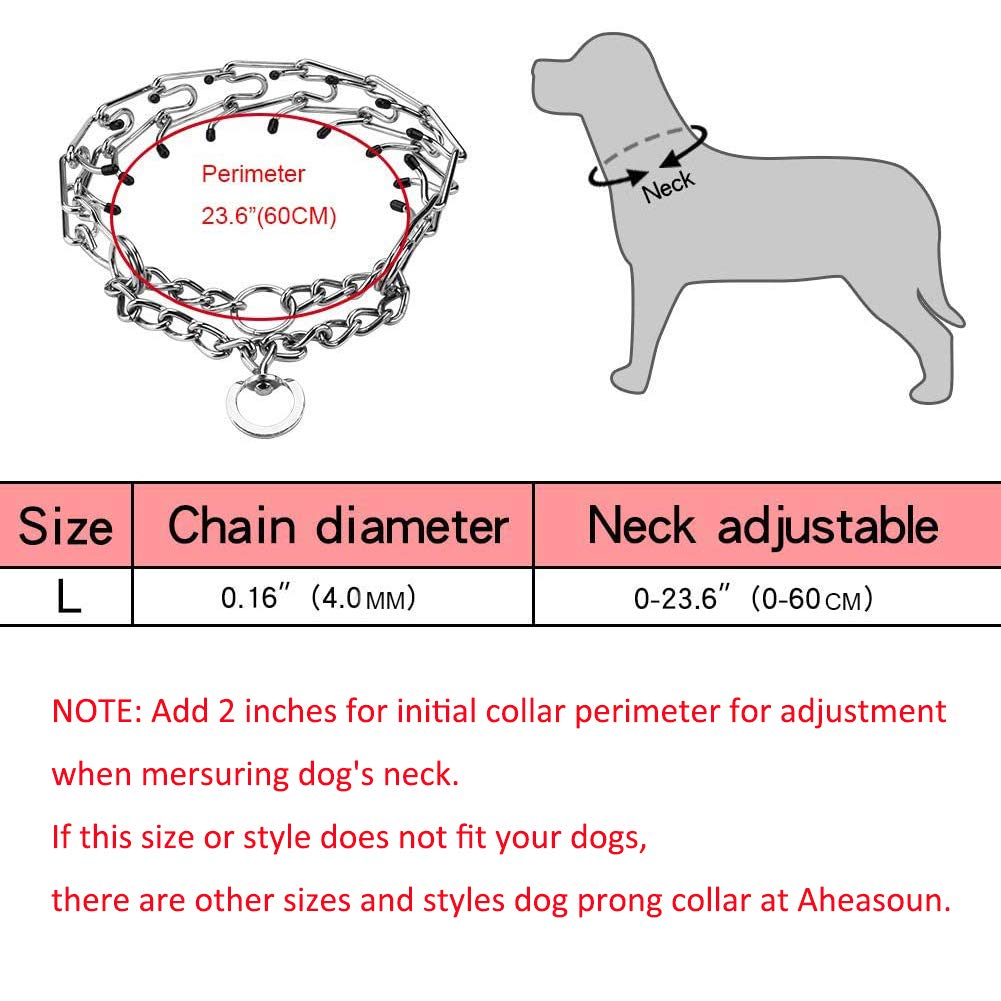 Aheasoun Animal Collar in Large, 4.0mm, 23.6-Inch, Silver