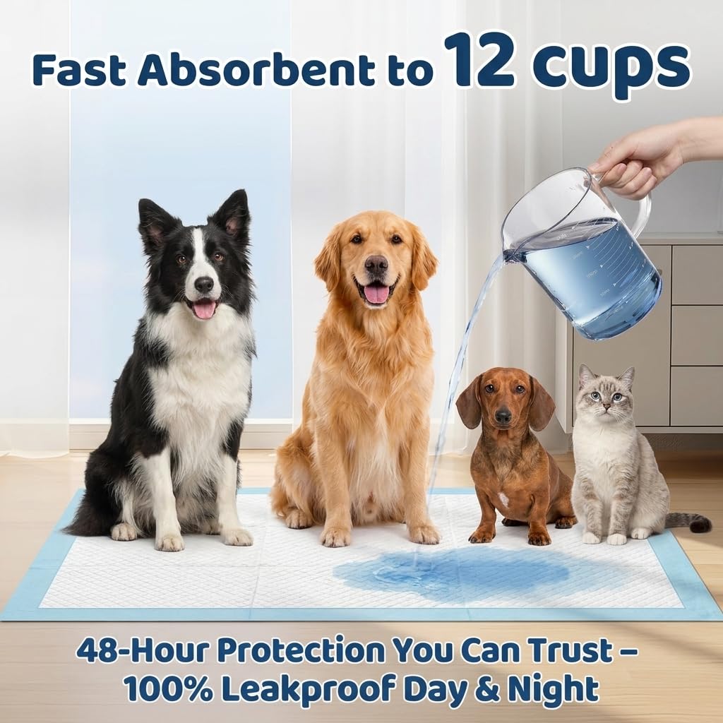 Gimars Disposable Incontinence Surface Protector in 36"x48" 40 Count, Blue