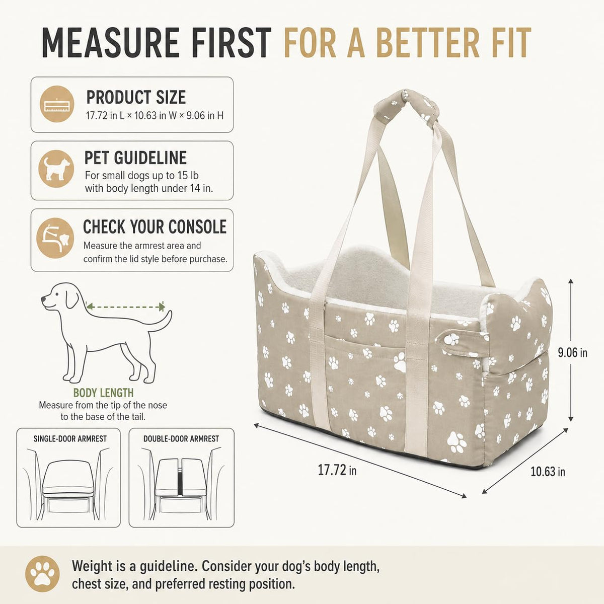 Cullaby Pet Seat in Small, Khaki