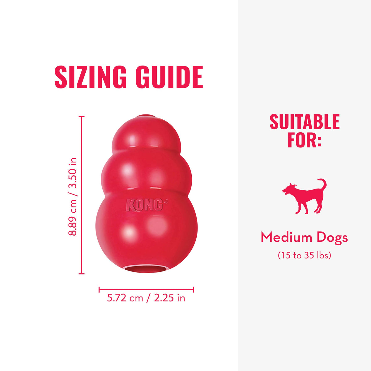 KONG Pet Toy in Medium (Pack of 3), Red