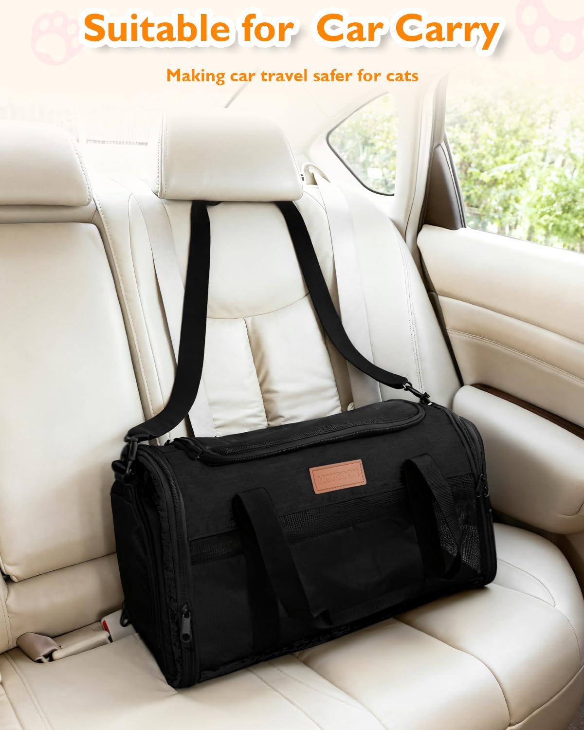 Petux Animal Carrier in 17.0"L x 11.0"W x 9.5"H, Black