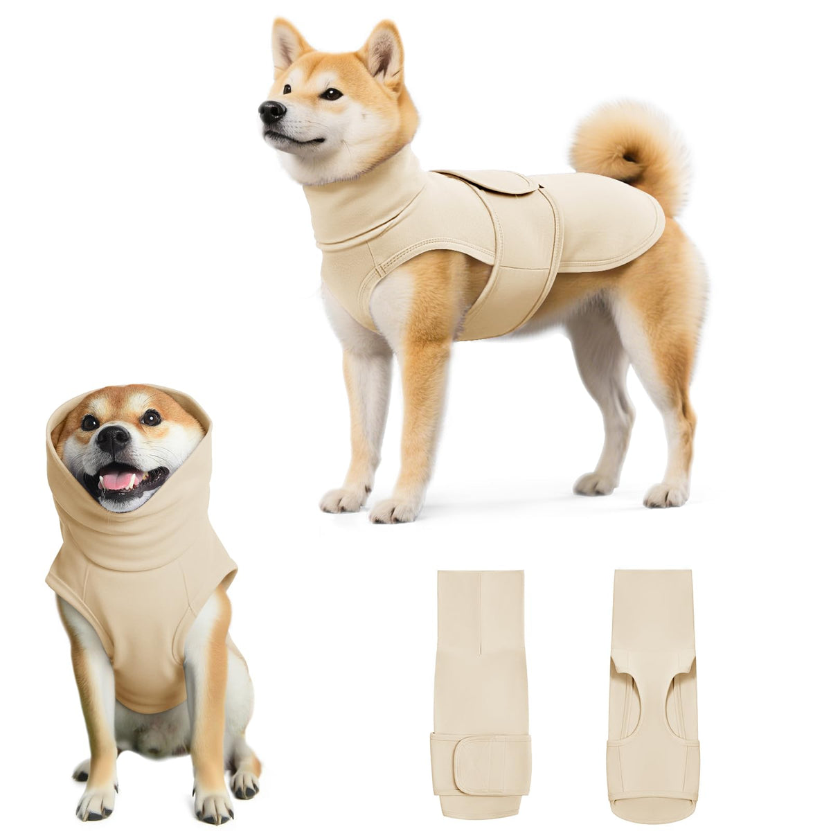 Haloumoning Pet Apparel in X-Small, Beige