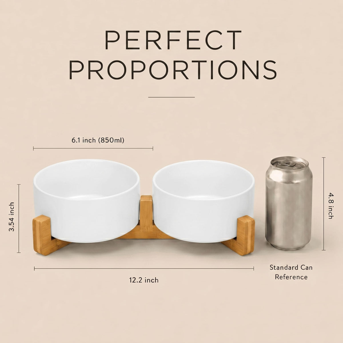 SPUNKYJUNKY Pet Feeder in 3.6 cups, White × 2