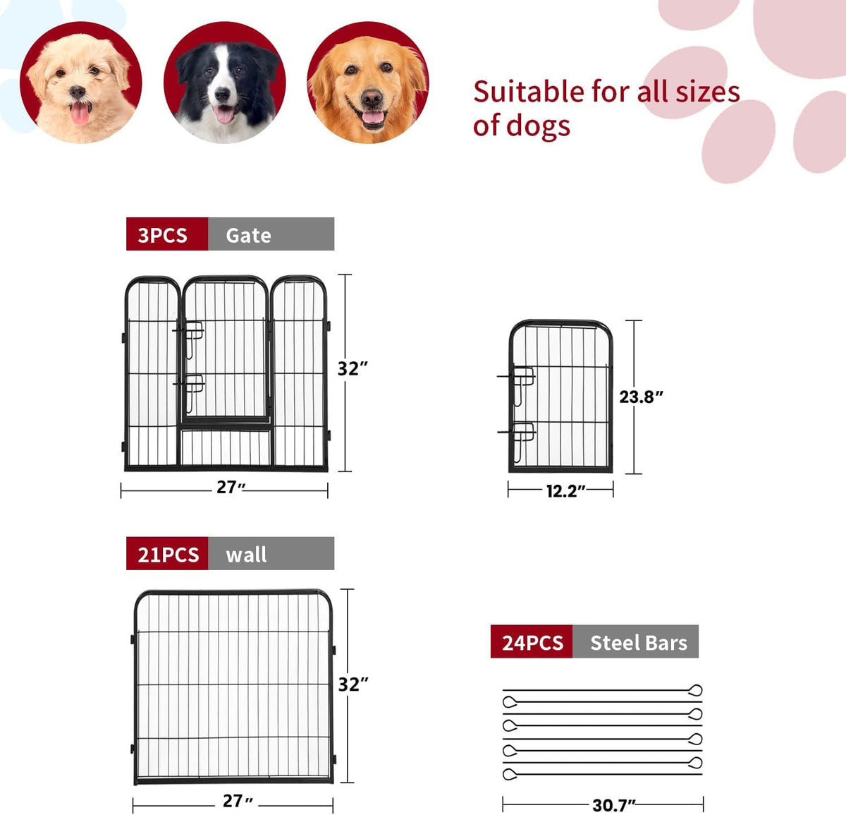 FDW Pet Playpen in Black
