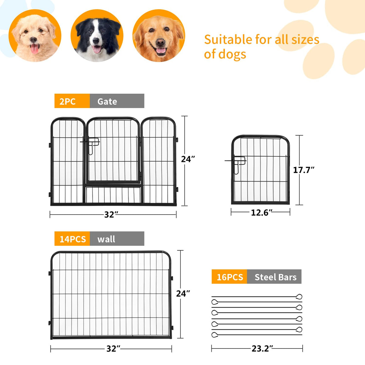 FDW Pet Playpen in Black