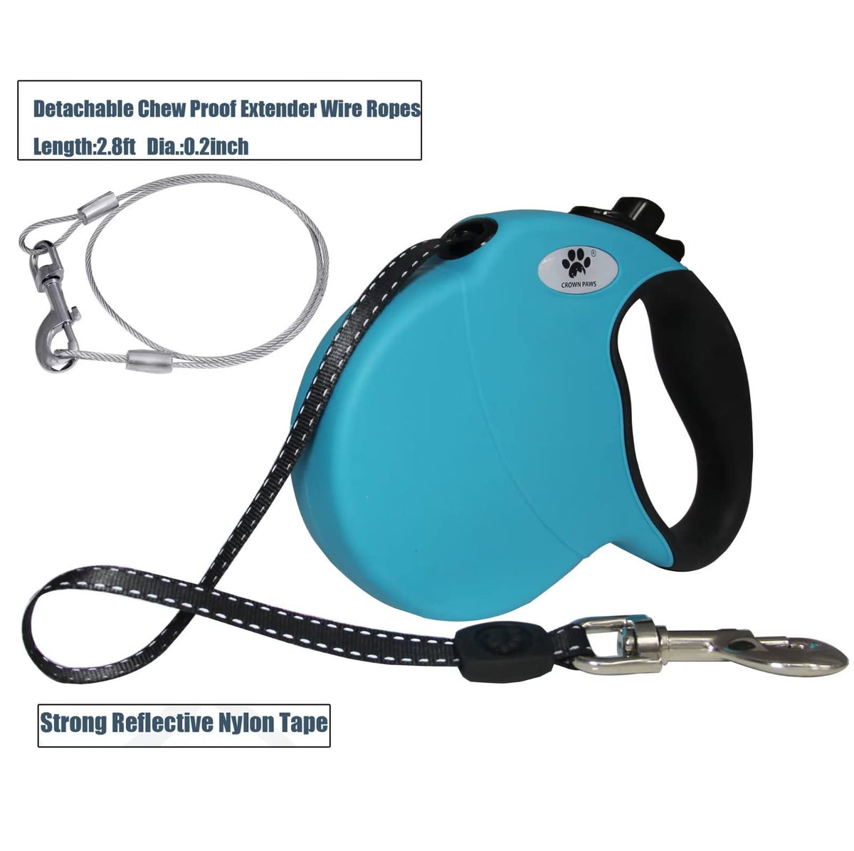 CROWN PAWS Leash in Small, Blue
