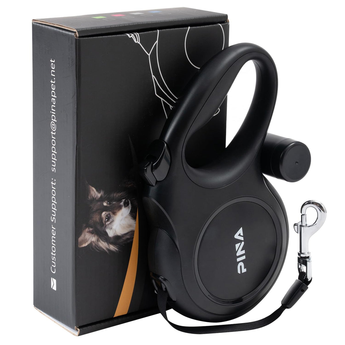 Pina Leash in 26 ft, Black