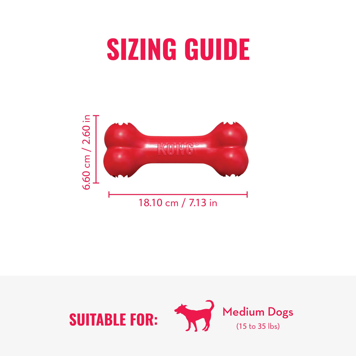 KONG Pet Toy in Medium (Pack of 2), Red