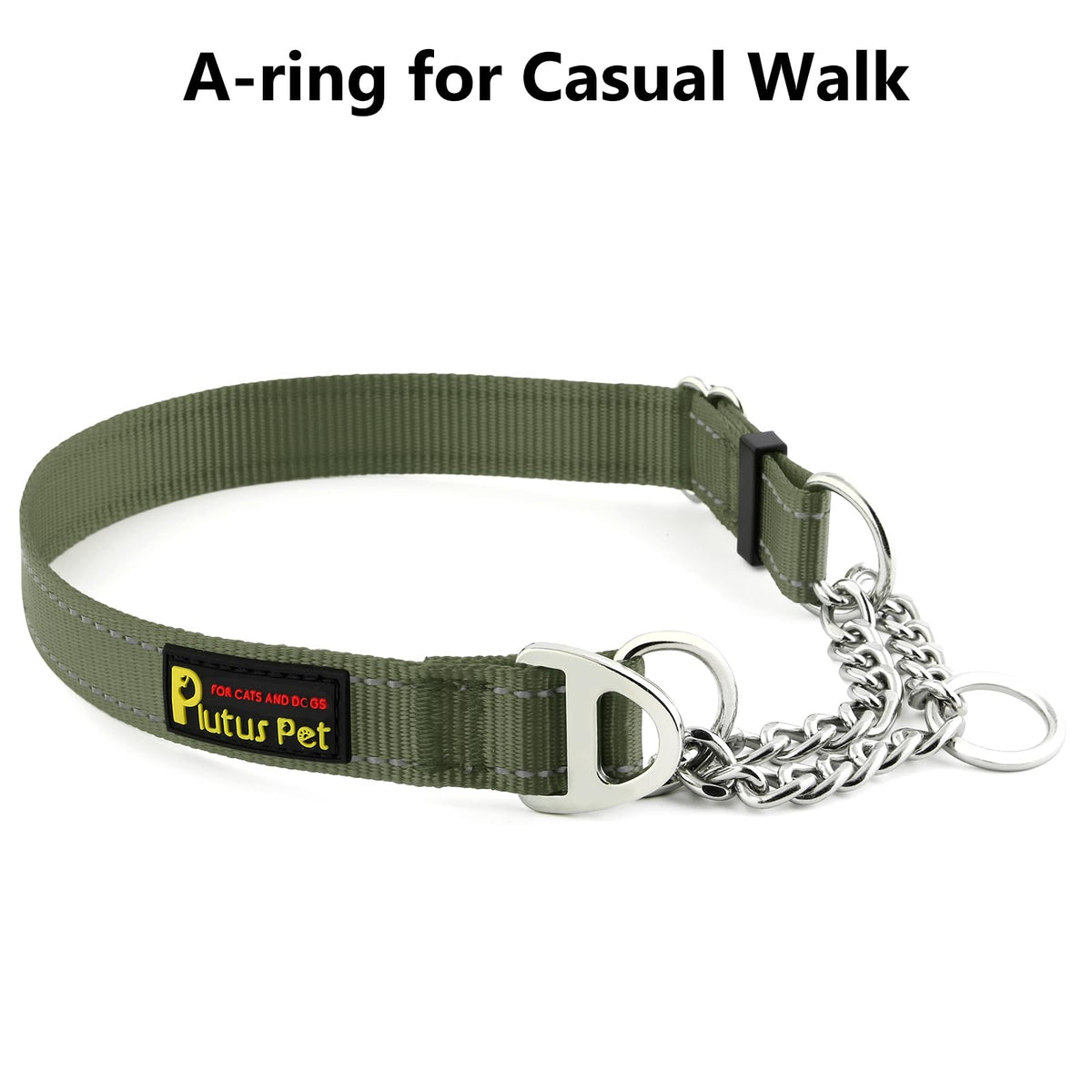 PLUTUS PET Animal Collar in Small, Ranger Green