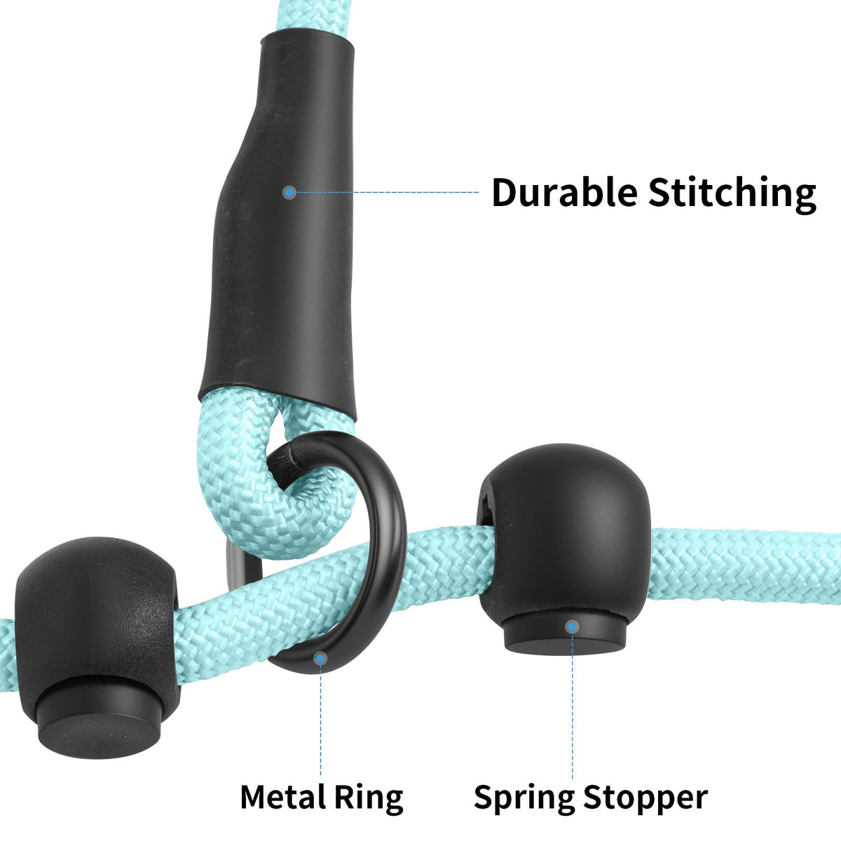 kazazoo Leash in Adjustable, 5.5ft to 8.5ft, Blue Leopard