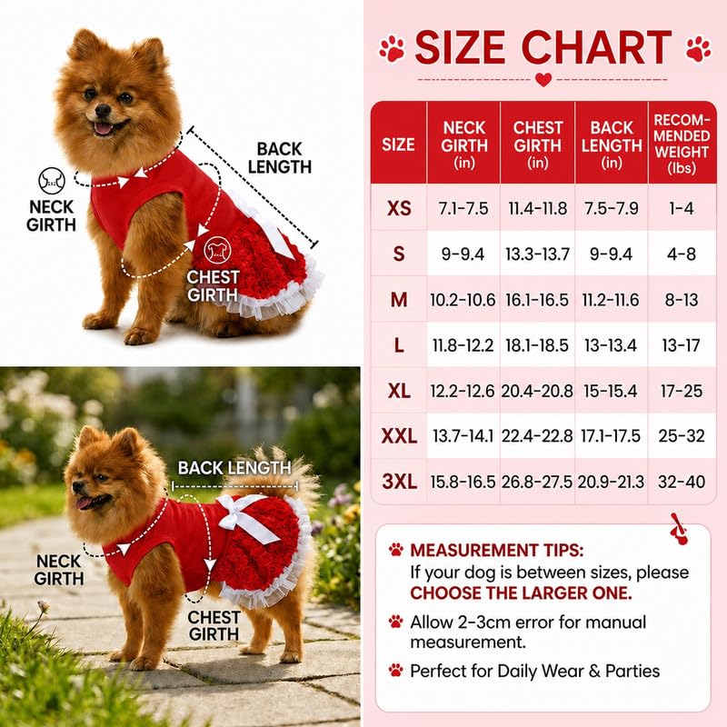 Petitebella Pet Apparel in X-Small, Red/Red White Ribbon