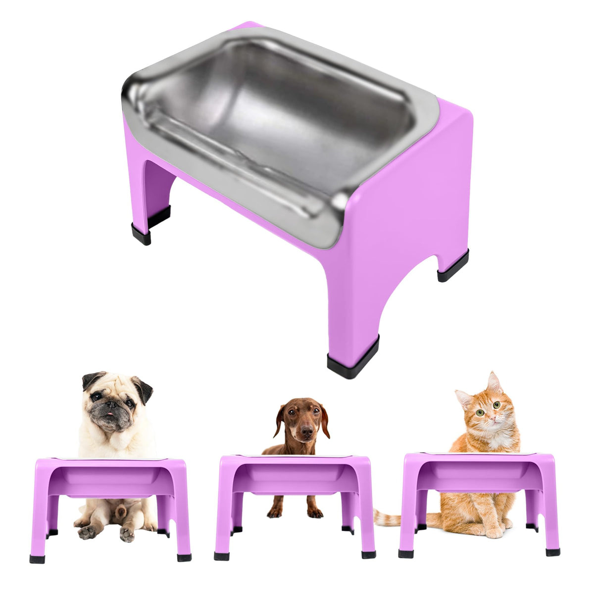 Fluff Trough Pet Feeder in Purple