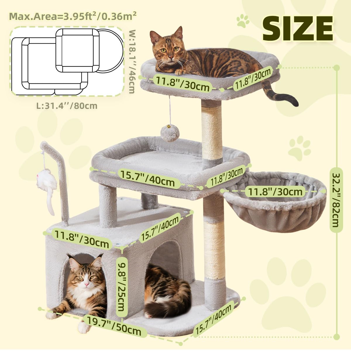 Taoqimiao Pet Activity Structure in L, Light Gray