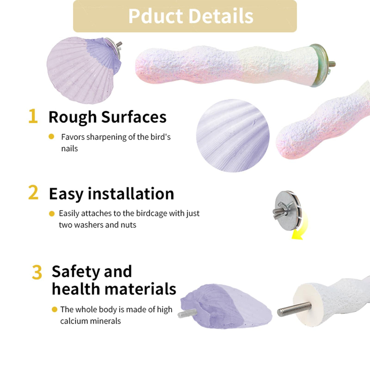YOOSO WING Animal Perch in one size, Coral Purple