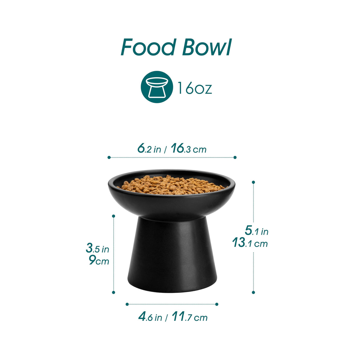 vancasso Pet Feeder in Black