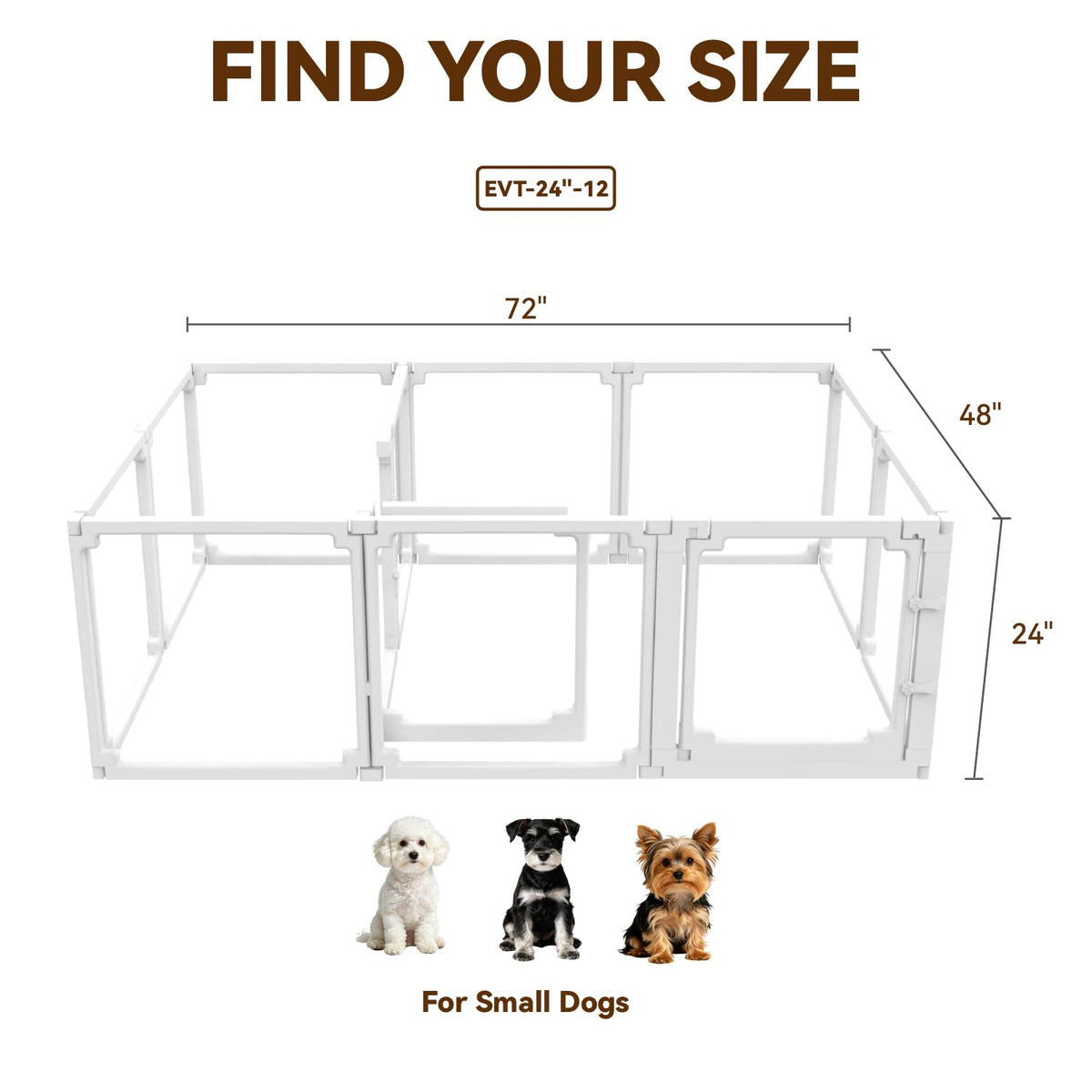 EVOTAILS Pet Playpen in 24", White