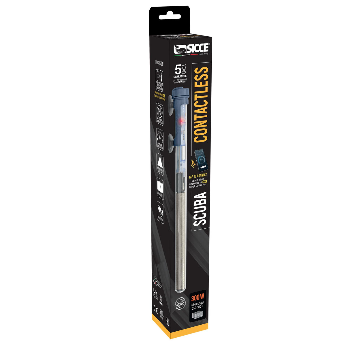Sicce Immersion Heater in 300 Watt (65-90 Gallon)