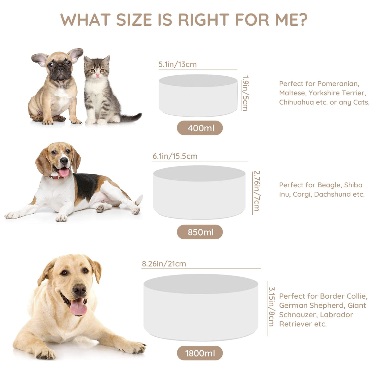 SPUNKYJUNKY Pet Feeder in 7.6 cups, White × 2