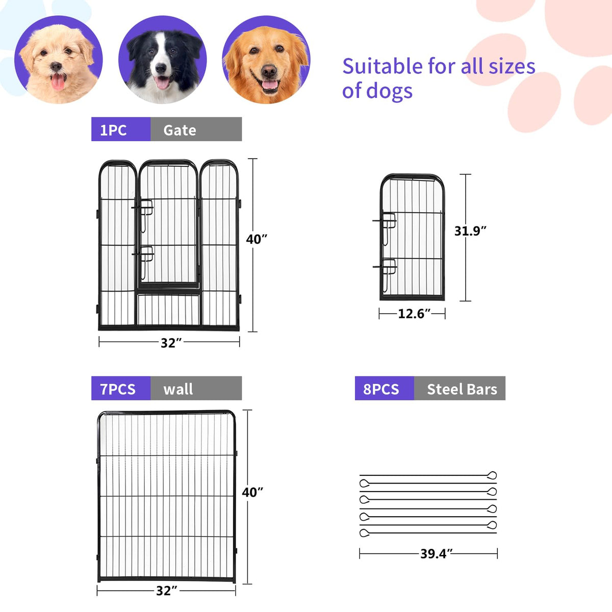 FDW Pet Playpen in Black