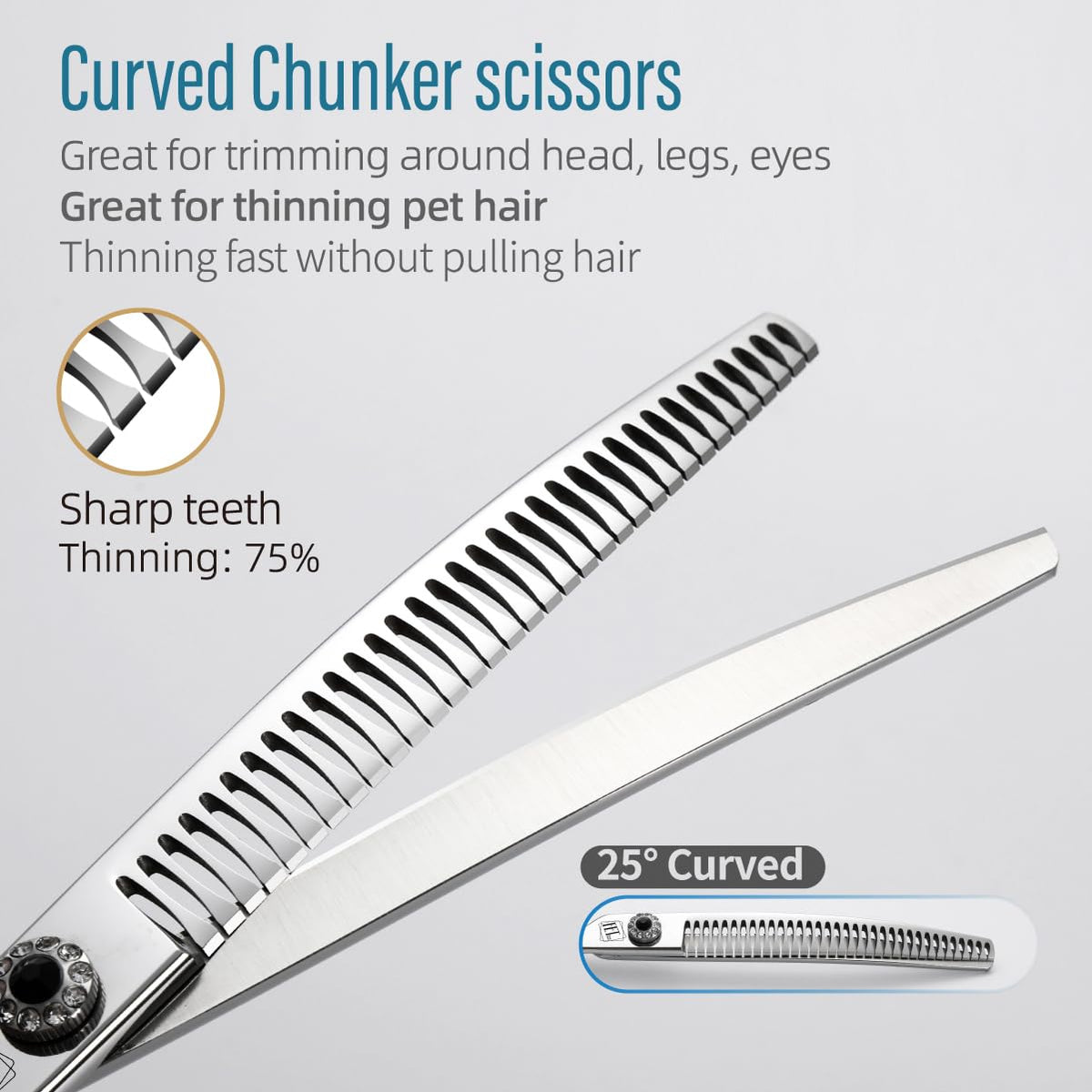 FENICE TOTEM Scissors in 7.0 inch, Curved Chunker