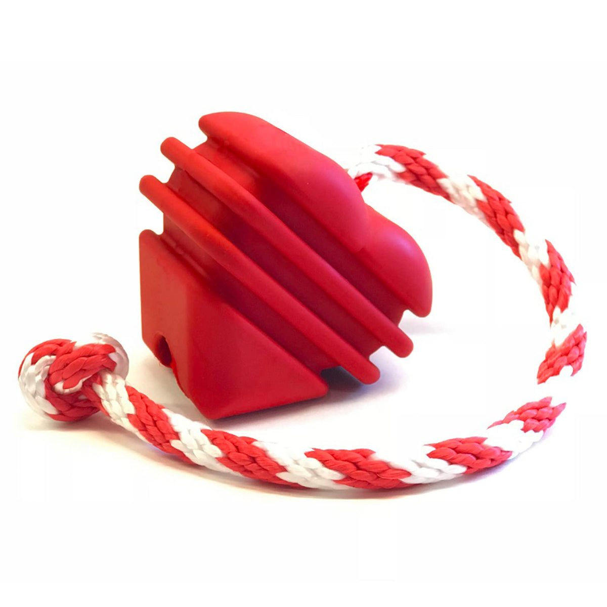 SodaPup Pet Toy in Large, Heart on a String Red