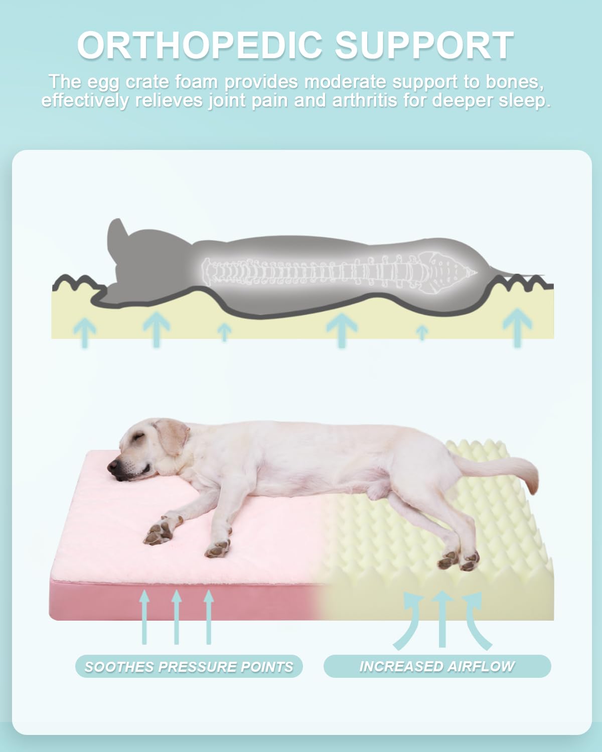 KSIIA Pet Bed Mat in 35.0"L x 22.0"W x 3.0"Th, Pink