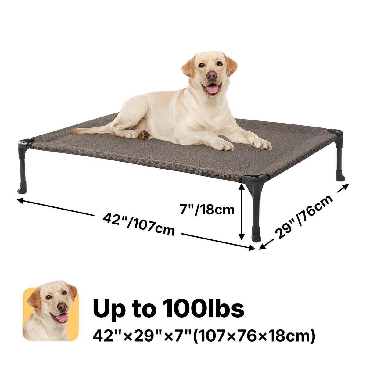 Veehoo Pet Bed Mat in 42.0"L x 30.0"W x 7.0"Th, Brown